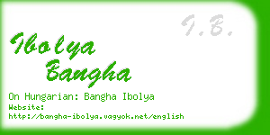 ibolya bangha business card